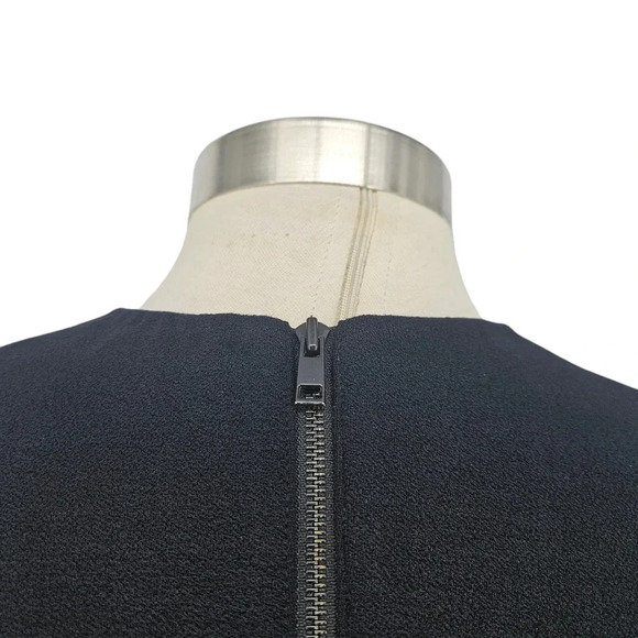 Vince Midi Pencil Dress Black Ponte Knit Sleeveless Zip Back Sheath - Picture 4 of 7